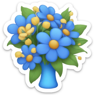Blue flower Bouquet  sticker