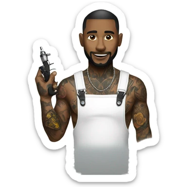 Tattoo artist with tattoo gun sticker
