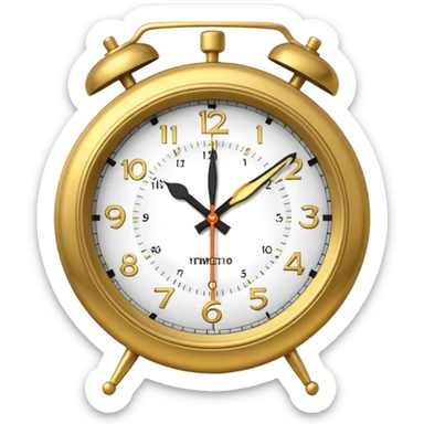  clock showing a 10 minutes before twelve. sticker