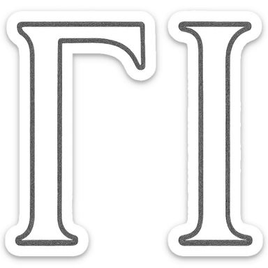 creative combination of Greek letters to symbolize eleven, hand-drawn black outline icon sticker