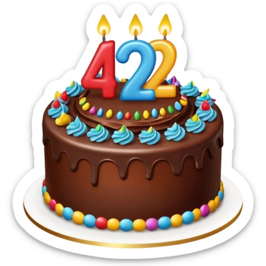 Show the number "42th" Birthday  sticker