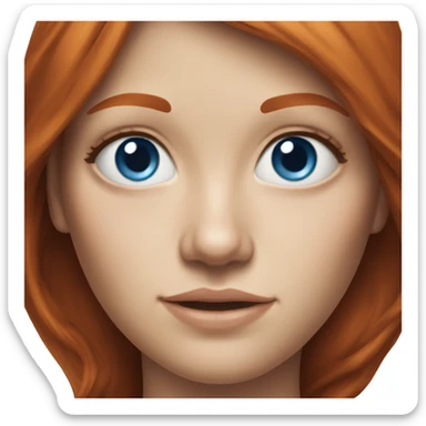 Hyper realistic redheaded women with blue eyes  sticker