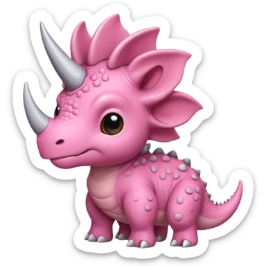 Triceratops cute pink kawei  sticker