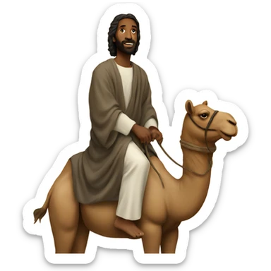 Black Jesus on a camel sticker
