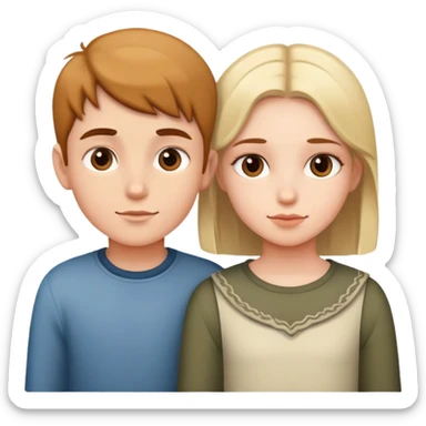 A boy and a girl next to each other sticker