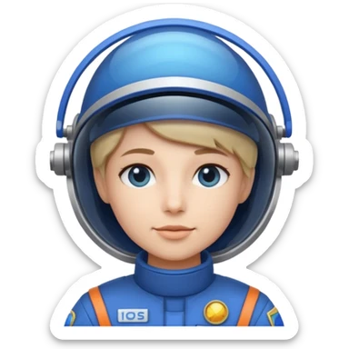 Blue-visor space mechanic sticker