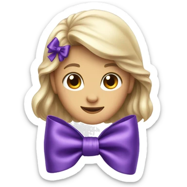 Purple satin bow sticker