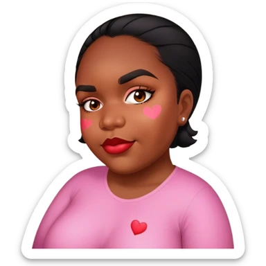 Girly fat Lovely there are hearts around her sticker