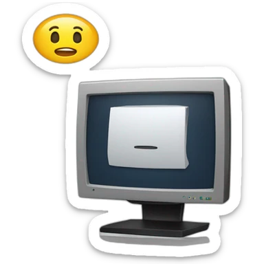 a monitor pc with a text processing, realistic sticker