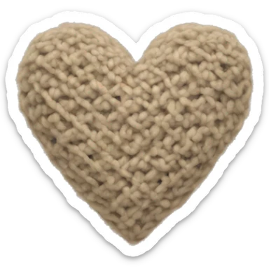 Knitted beige heart sticker