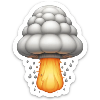 Mushroom cloud from atomic bomb explosion sticker