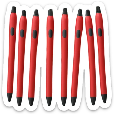 ten red office pens in a desk  sticker