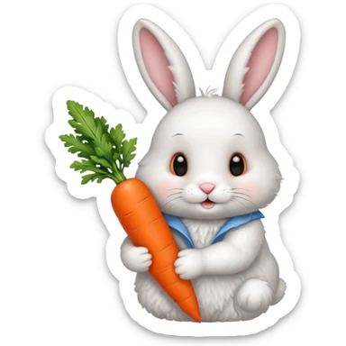 bunny with carrot sticker