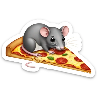 Rat eating pizza sticker