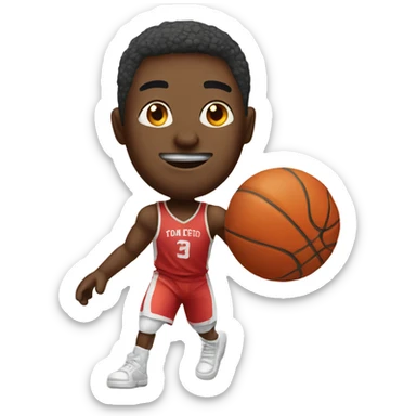 Basketball player with rim  sticker