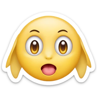 Cute little emoji with cross-eyed derpy face and tongue sticking out sticker
