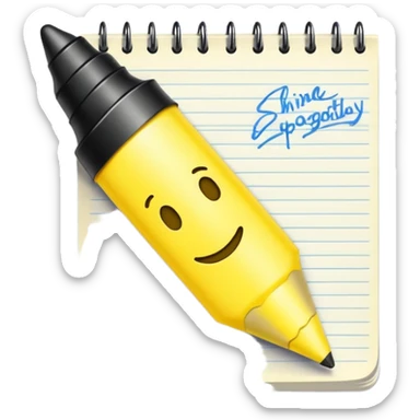handwritten note emoji style "shine unapologetically" sticker