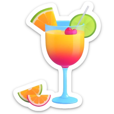 sliced fruit cocktail drink sticker