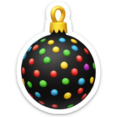Christmas tree toy in the form of a ball black sticker