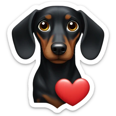 Black dachshund making a heart  sticker