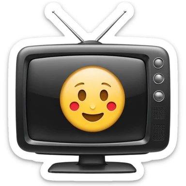 White tv with emoji map  sticker