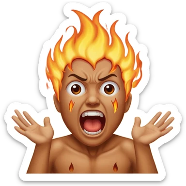 person burning in the pits of hell sticker