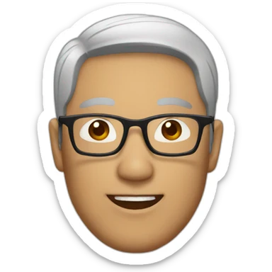 Asian man with glasses sticker