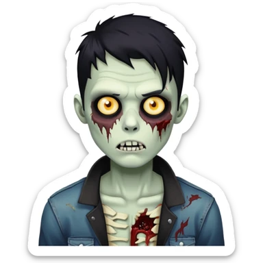 make a zombie boy emo  sticker