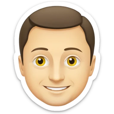 vladimir zelensky round yellow face minimal details friendly smile sticker