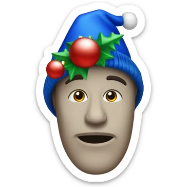Blue Christmas tree hat sticker