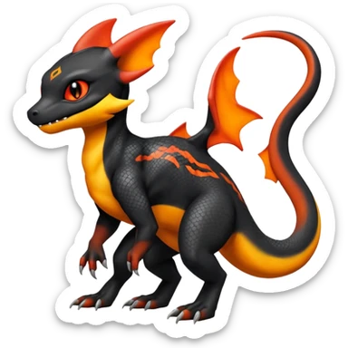 Salandit-Umbreon-Charmeleon-Fakémon-hybrid-creature (full body)  sticker