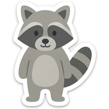 Flat design style raccoon sticker