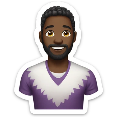 Black male with a beard as an unicorn sticker