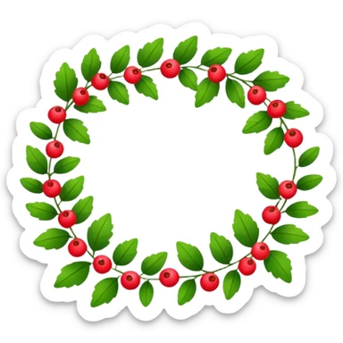 Holiday garland laying in a flat horizontal line sticker