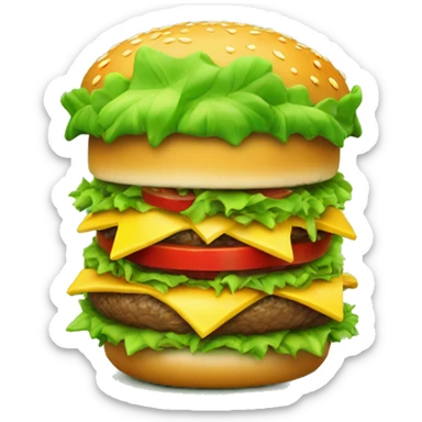 un dragon vert avec des ails jaune burger sticker