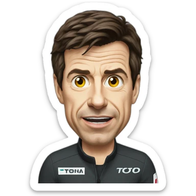 Toto Wolff avec des boutons qui pleure sticker