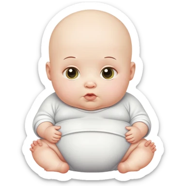 Fat white bald baby cute sticker