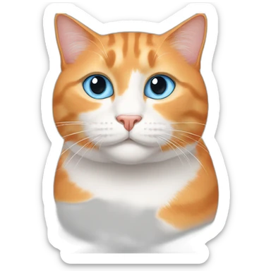 Orange and white cat sky blue eyes  sticker