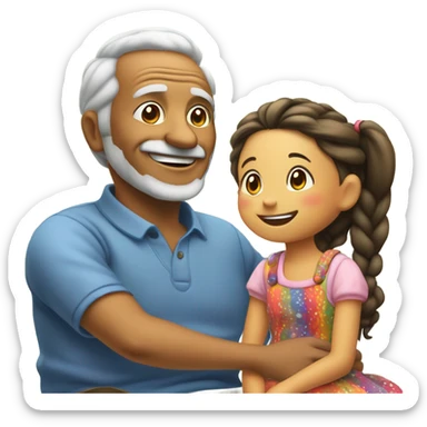 grandpa with little girl he’s not related to  sticker