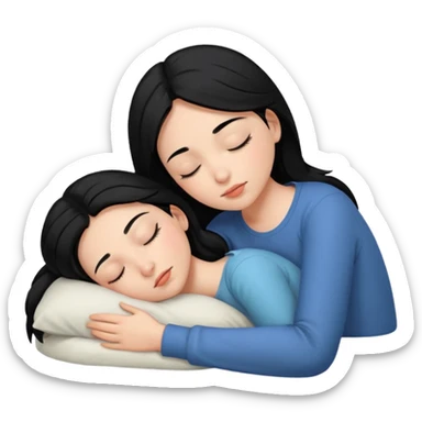 Girl with black hair sleeping sticker