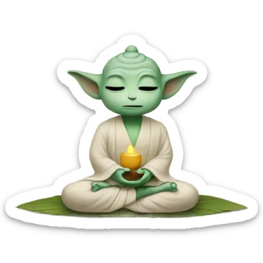 grogu meditation sticker