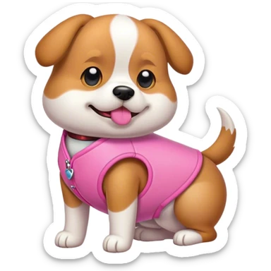 Perro con chaleco rosa sticker
