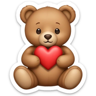 Teddy bear with heart sticker