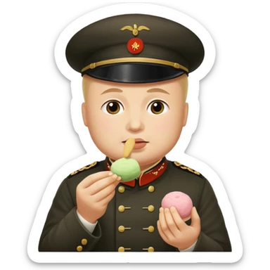 Mussolini ăn mochi sticker