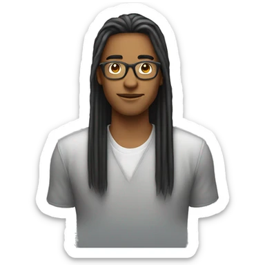 joven de 20 años programador con lentes straight hair sticker