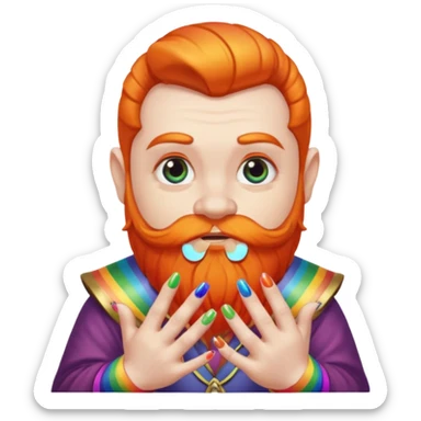rainbow nail dwarf sticker