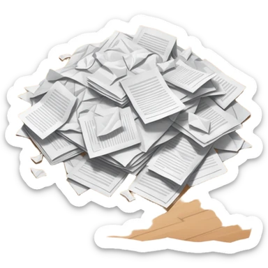 pile of papers on the floor sticker