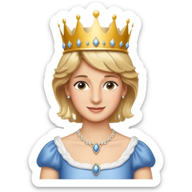 standing, Princess Diana with a crown sticker