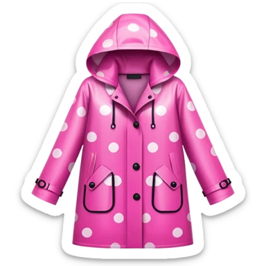 pink polka dot raincoat sticker