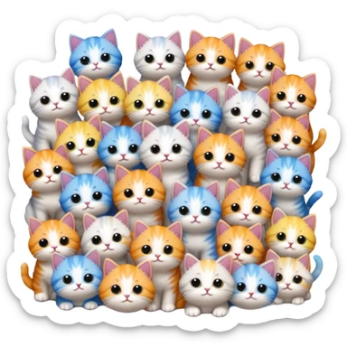 lots of super tiny kittens randomly placed on no background sticker